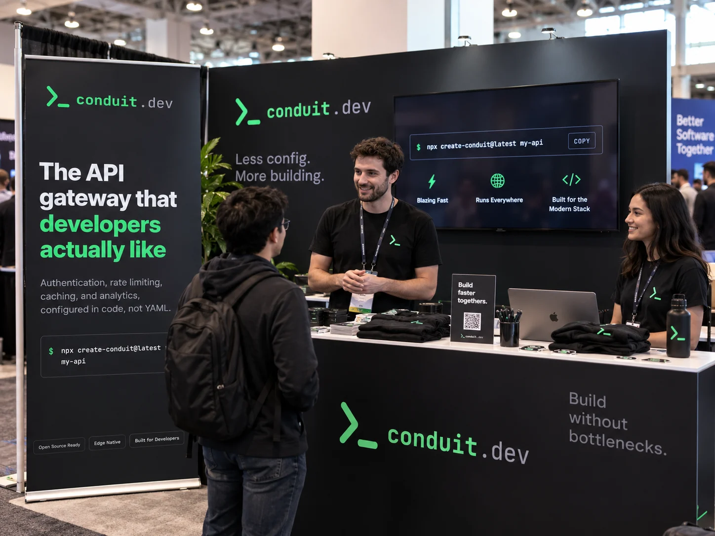 A Conduit booth at a developer conference