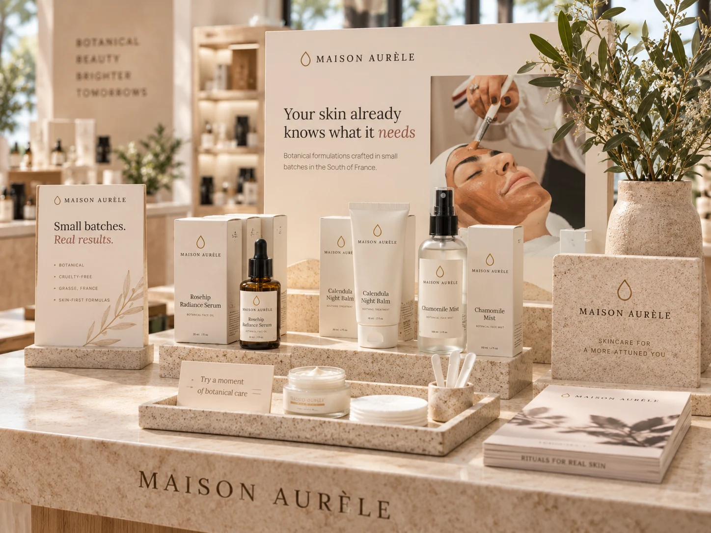 A Maison Aurèle retail display table