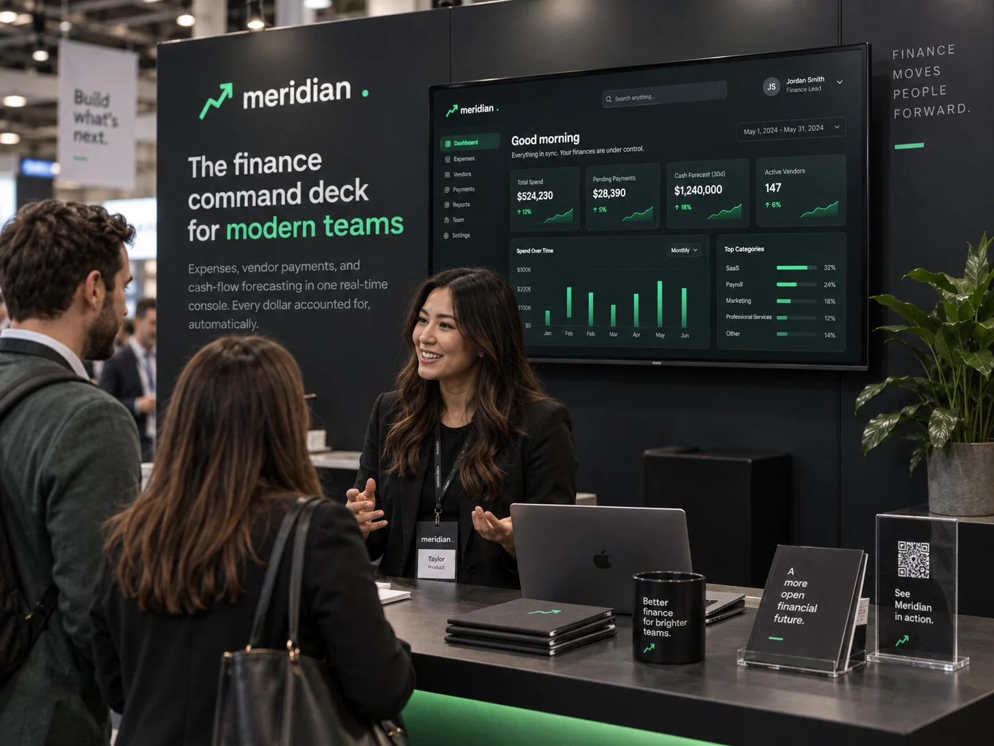 A Meridian booth at a conference
