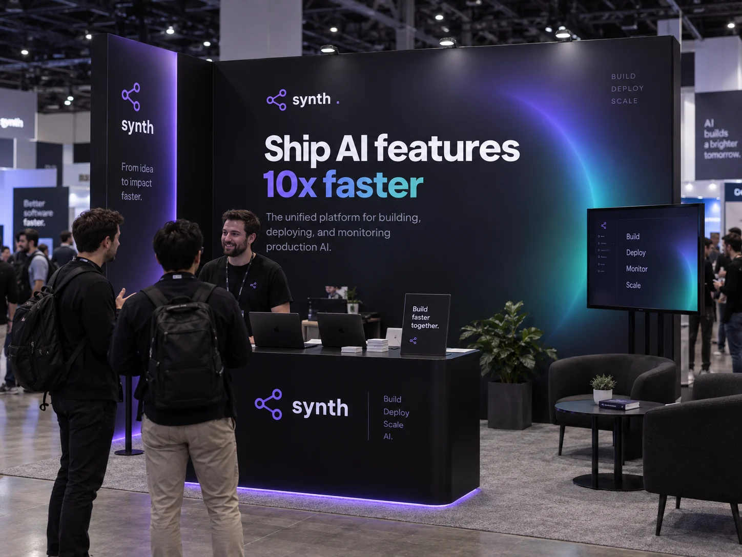 A Synth booth at a conference
