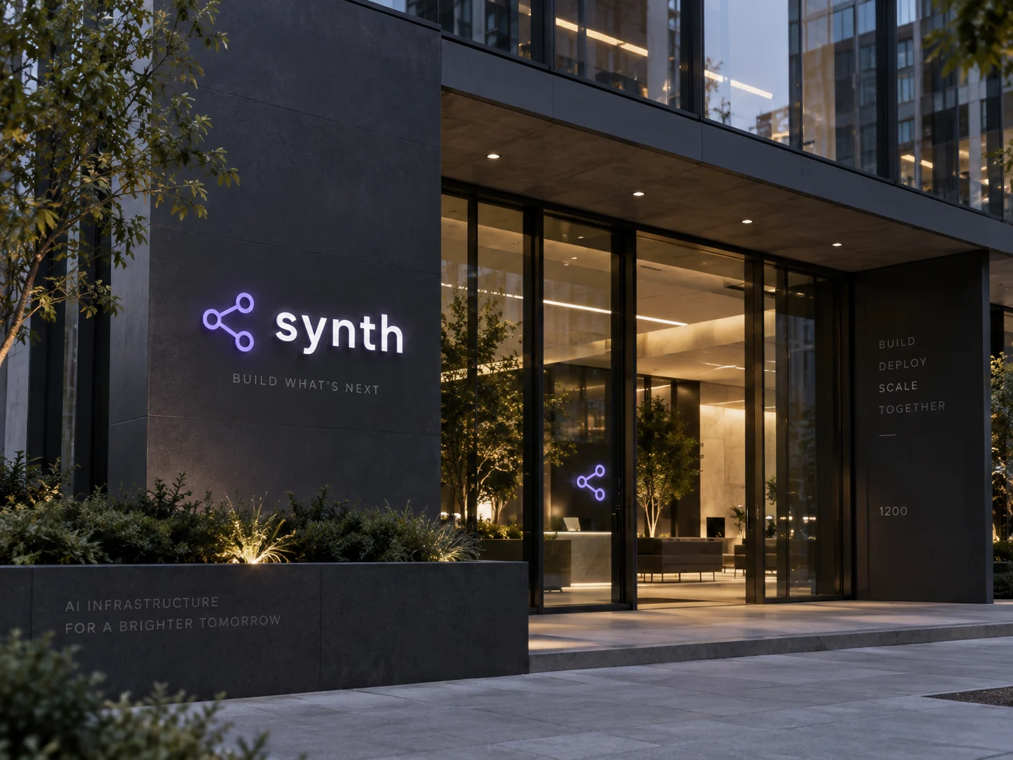 The Synth sign outside an office building
