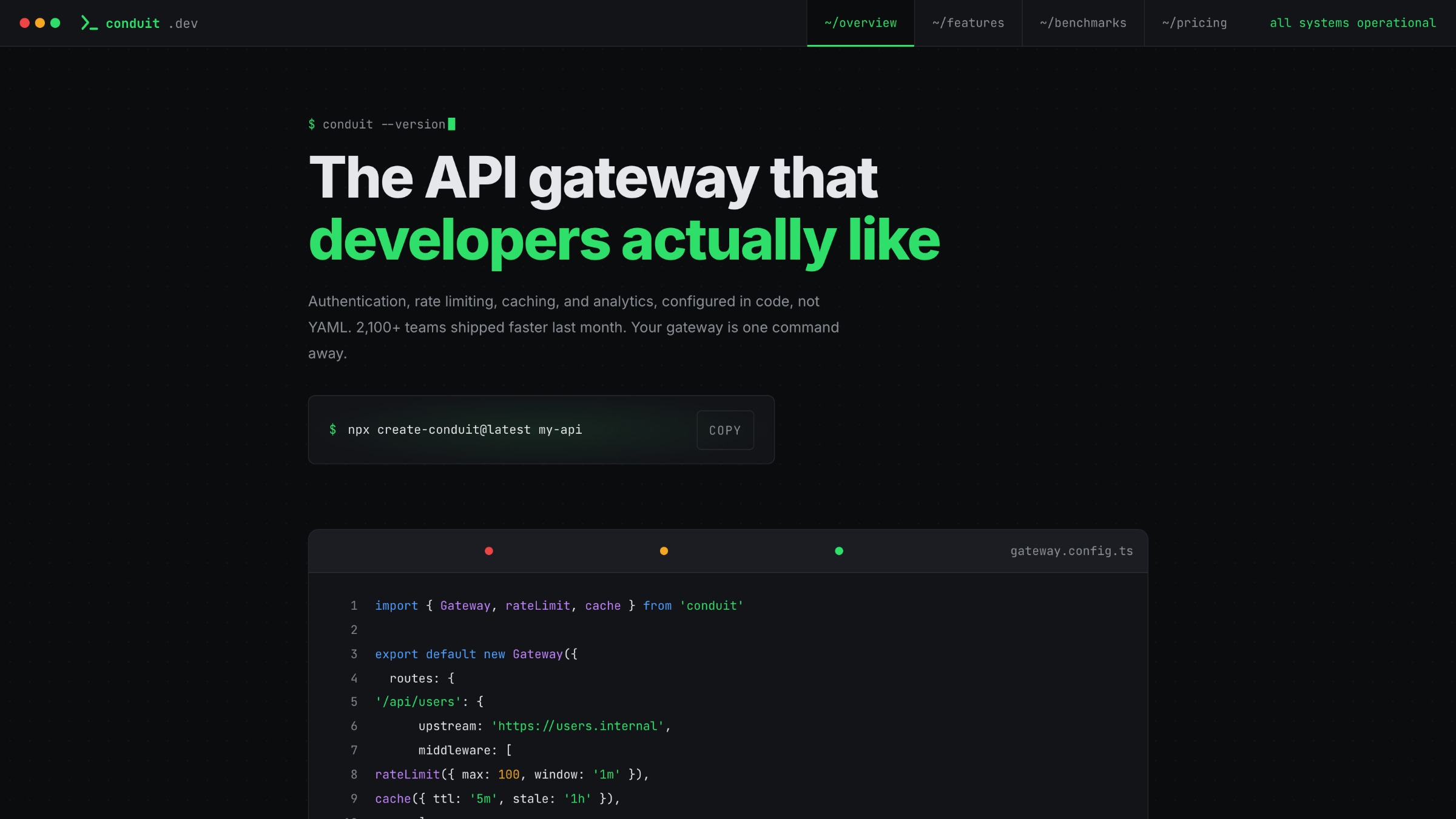Conduit homepage